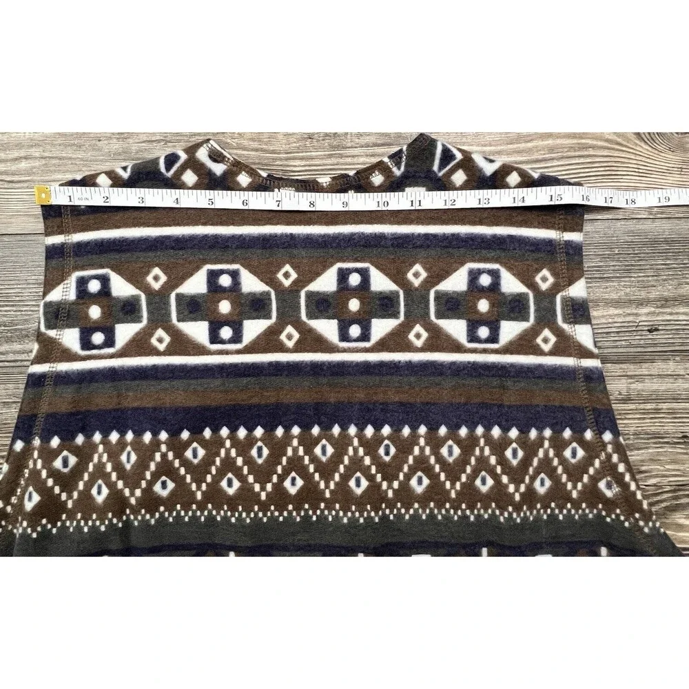 Vtg Lauren Brooke Leisure Wear Fleece Vest Women's M‎ Southwestern Aztec Print